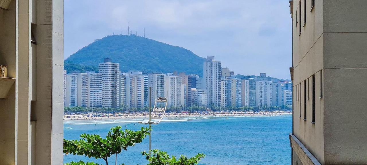 Apartamento Mirante Astúrias - varanda gourmet de frente para a praia da Astúrias no Guarujá Exterior foto