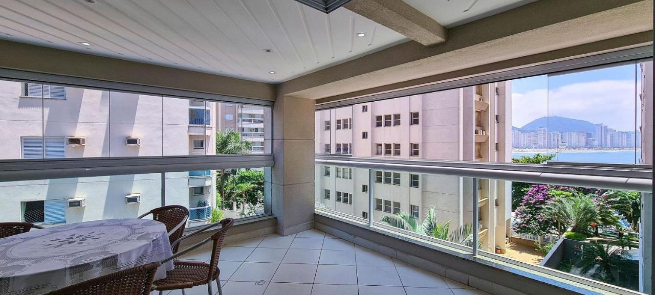 Apartamento Mirante Astúrias - varanda gourmet de frente para a praia da Astúrias no Guarujá Exterior foto