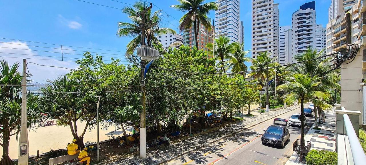 Apartamento Mirante Astúrias - varanda gourmet de frente para a praia da Astúrias no Guarujá Exterior foto